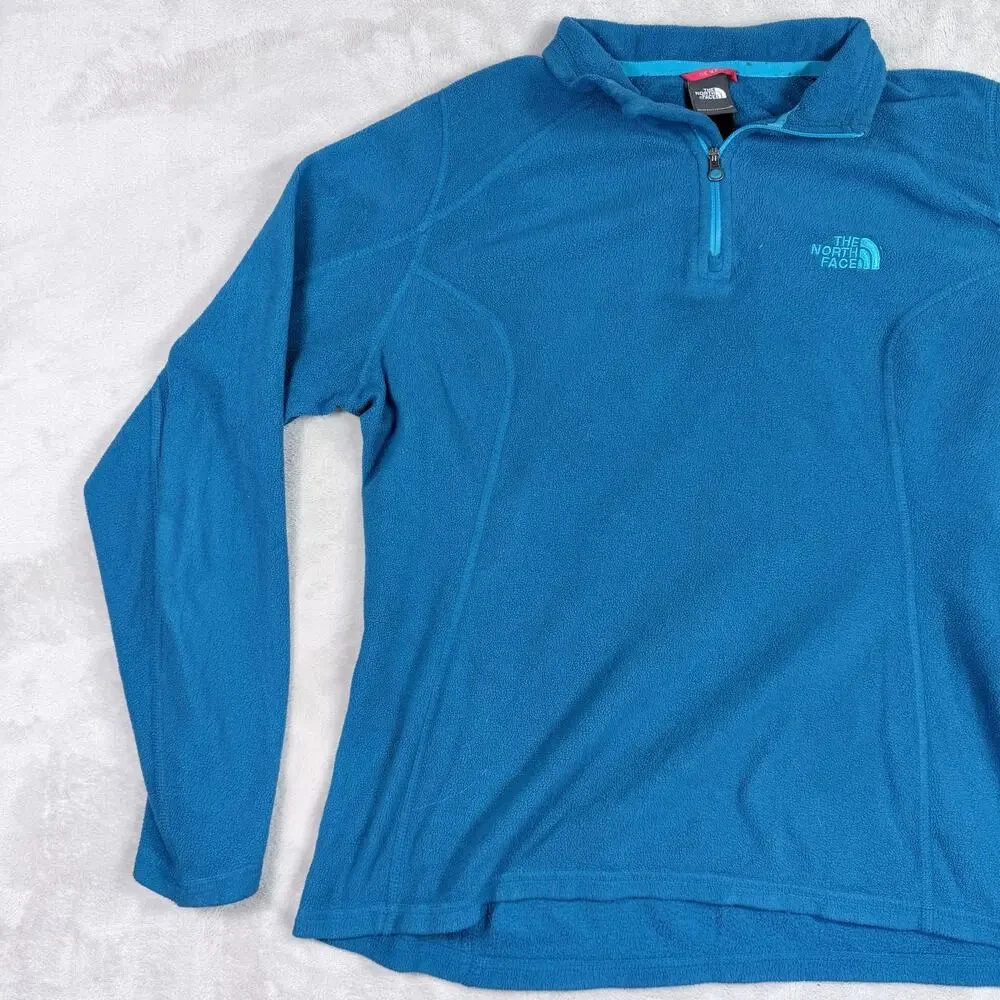The North Face TKA 100 Glacier 1/4 Zip Fleece Pullover Blue Womens Size M
